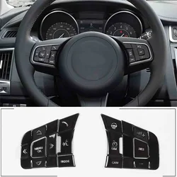 For Jaguar XE XF F-PACE E-PACE F-TYPE Aluminum Alloy Black Car Steering Wheel Button Trim Sticker Car Accessories