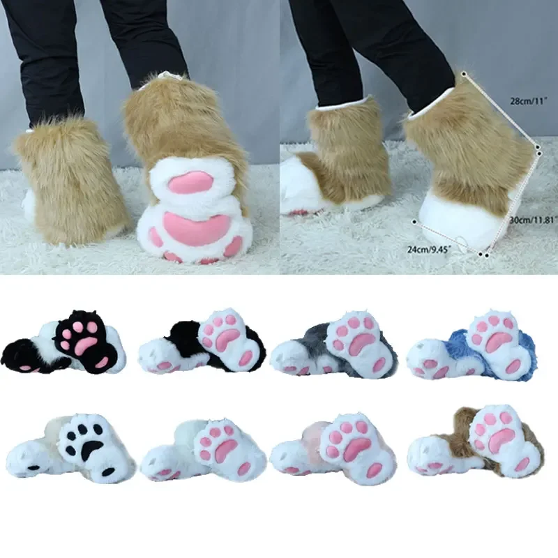 

Men Women Paw Shoes Halloween Cosplay Props Unisex Role Play Anime Animal Shoes Dress Up Party Stage Wear Accessories