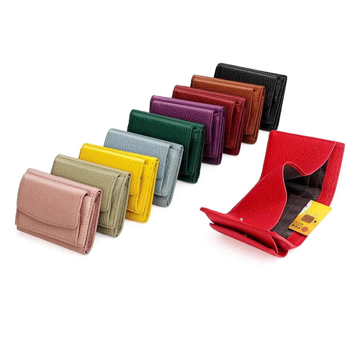 Women Wallets and Purses Genuine Leather Tiny Wallet Female Short Coin Purse Small 2023 New Carteras Rfid Blocking Cards Wallet