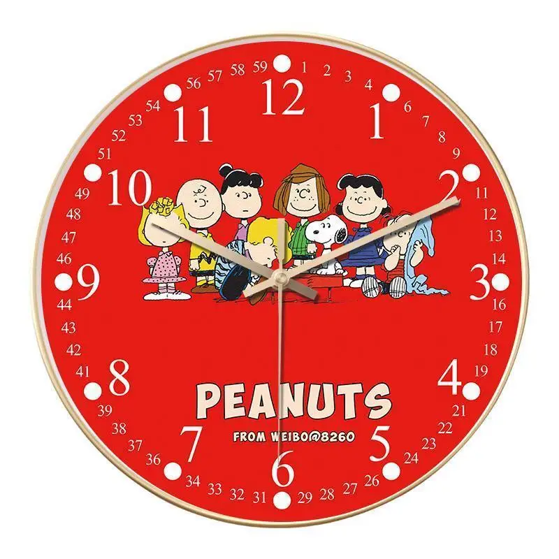 Snoopy animation peripheral simple fashion wall clock upgraded silent movement home living room restaurant clock children's room