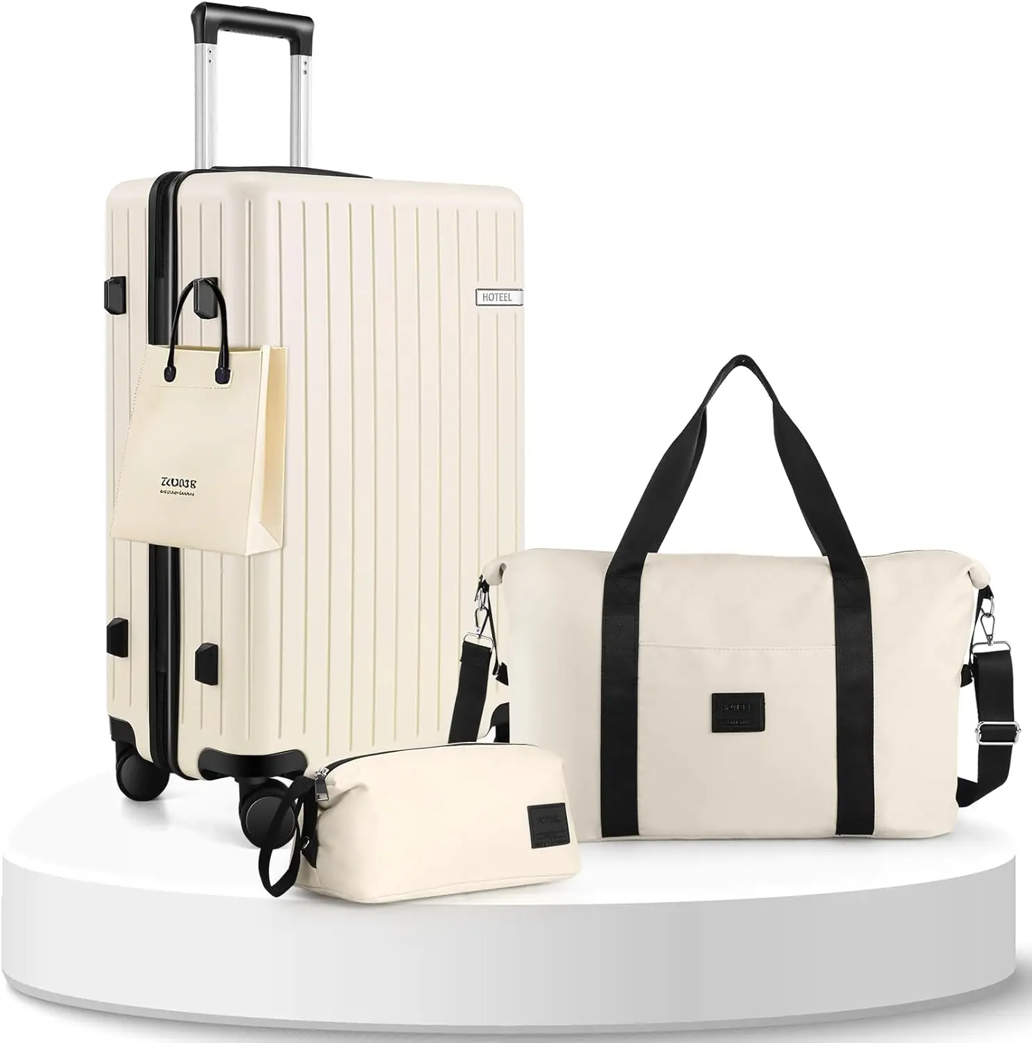 

Набор чемоданов Spinner из 3 предметов с замком TSA, твердый корпус из АБС-пластика + ПК, бежевый (20 дюймов), гарантия 4 года — дорожный и деловой чемодан