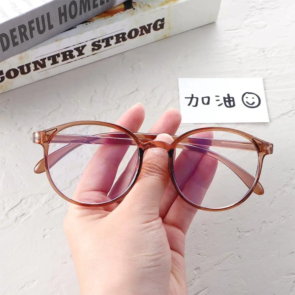 Men Oval Frame Flat Spectacle Glasses Korean Style Glasses Anti Blue Light Glasses Female Computer Glasses Eye Protection