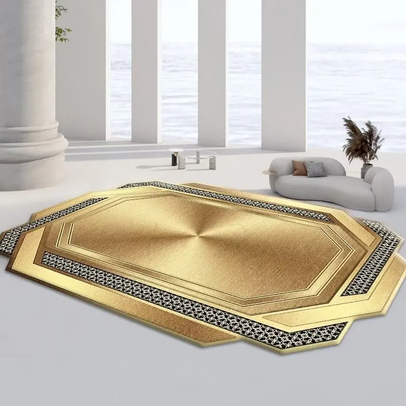 

Elegant Irregular Full Coverage Carpet for European Living Room Sofa Coffee Table Bedroom Bedside Vintage Luxury Study Floor Mat