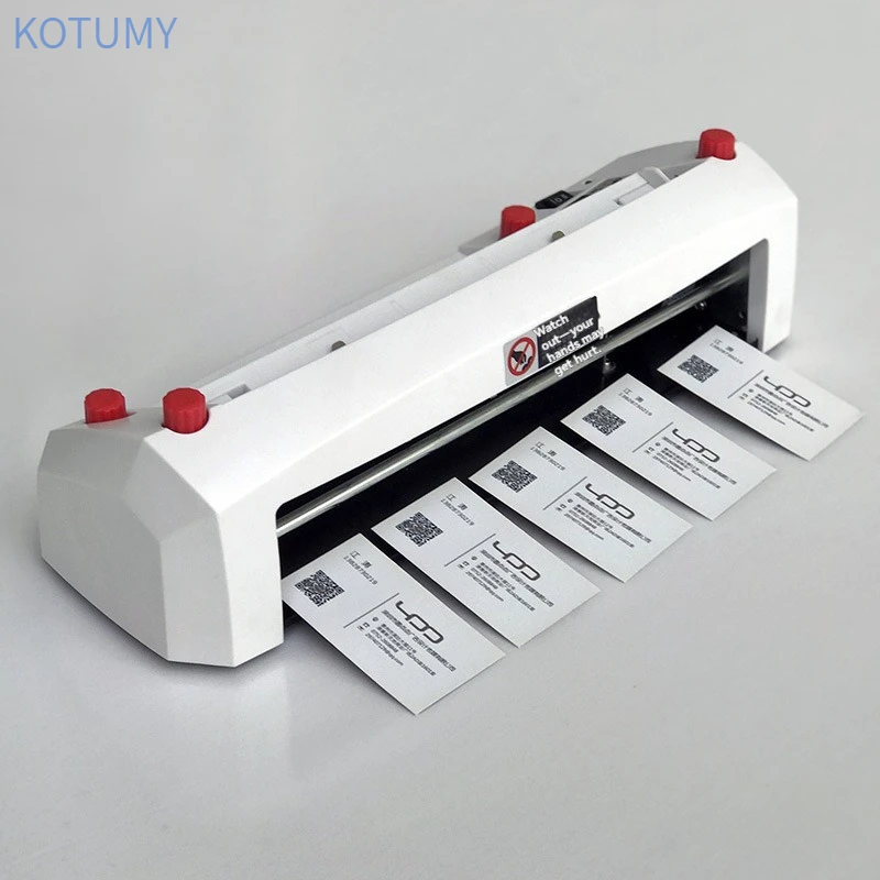 Heavy Duty Electric Business Card Cutter, Micro-Adjustment Right Angle Card Slitter, 90x54mm 300g Paper Cutting Machine for Offi