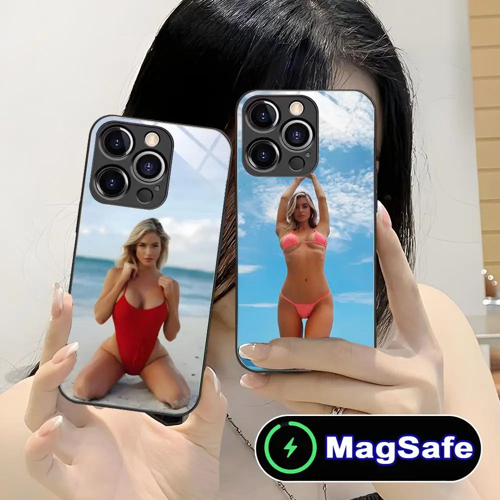 

Чехол для телефона Hannah Palmer Glass MagSafe для iPhone 17 16 15 14 13 12 11 Air Pro Max Plus Mini, цветной