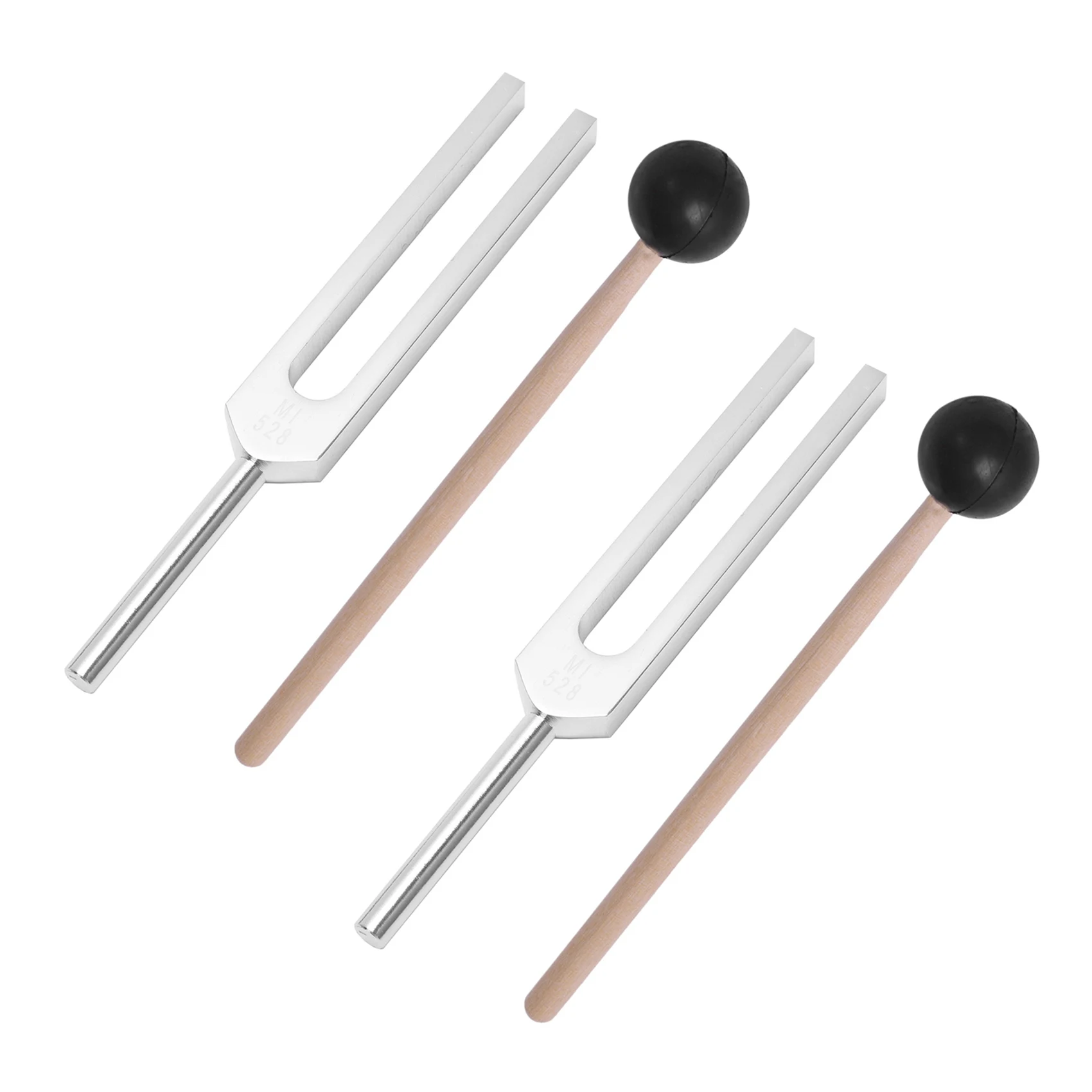 ABRW-2X Lega di alluminio + diapason in legno Chakra Hammer Ball Diagnostic 528HZ con mazzuolo Set Test del sistema Diapason