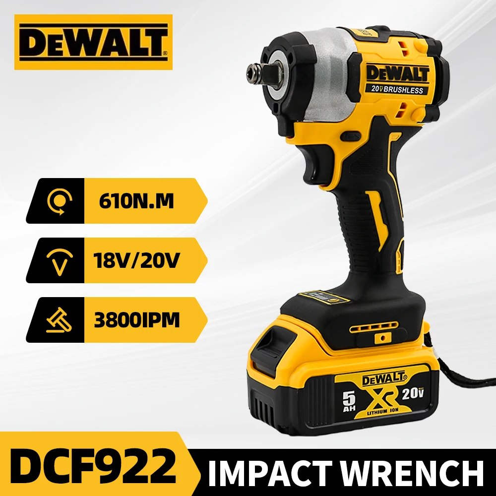 

DEWALT 2800RPM Cordless Electric Wrench Brushless Impact Wrench DCF922 205Nm High Torque Portable 20V Battery Electric Tools