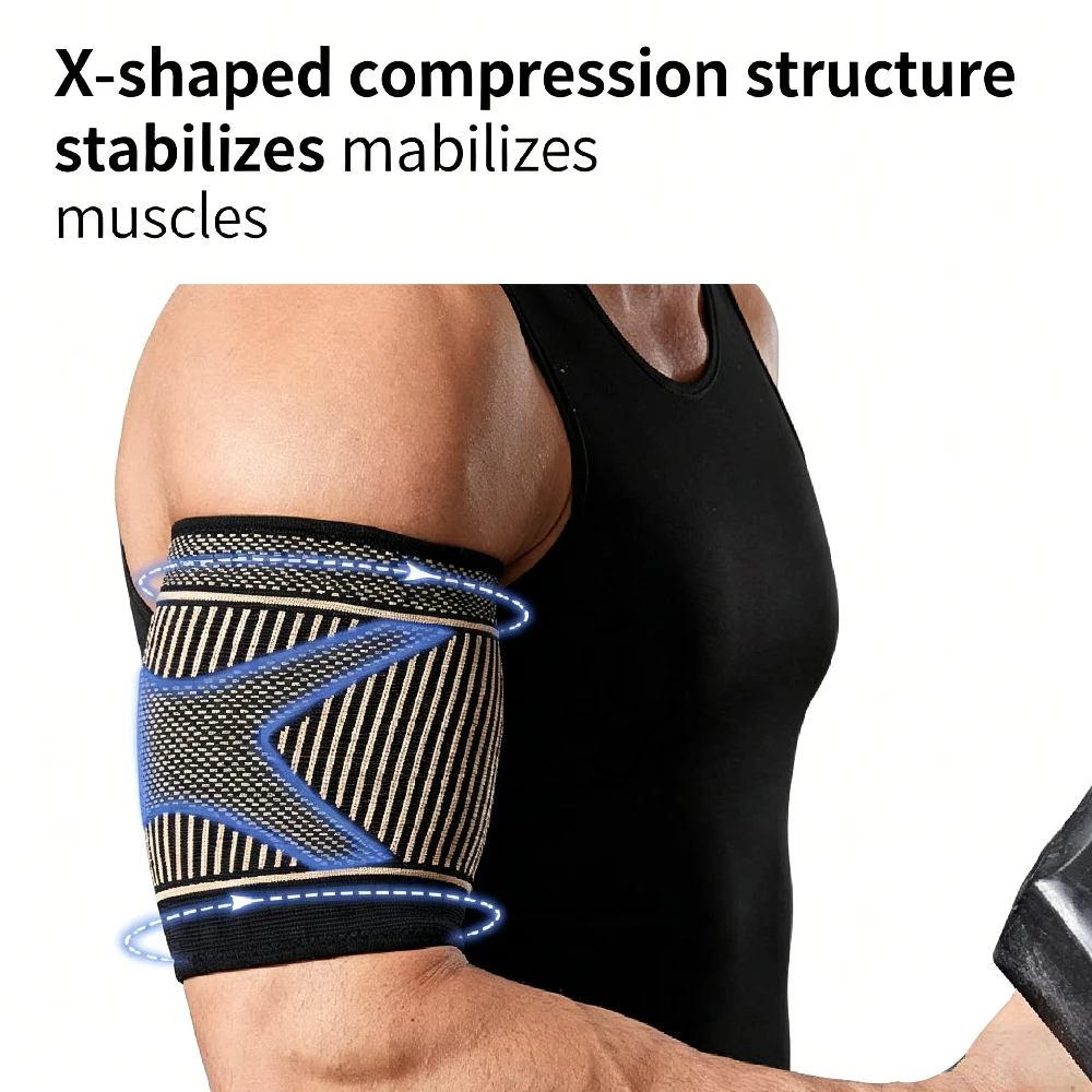 1/2PCS Bicep Compression Sleeve for Pain Relief,Bicep Tendonitis Brace for Muscle Strains Recovery,Upper Arm Sleeves for Workout