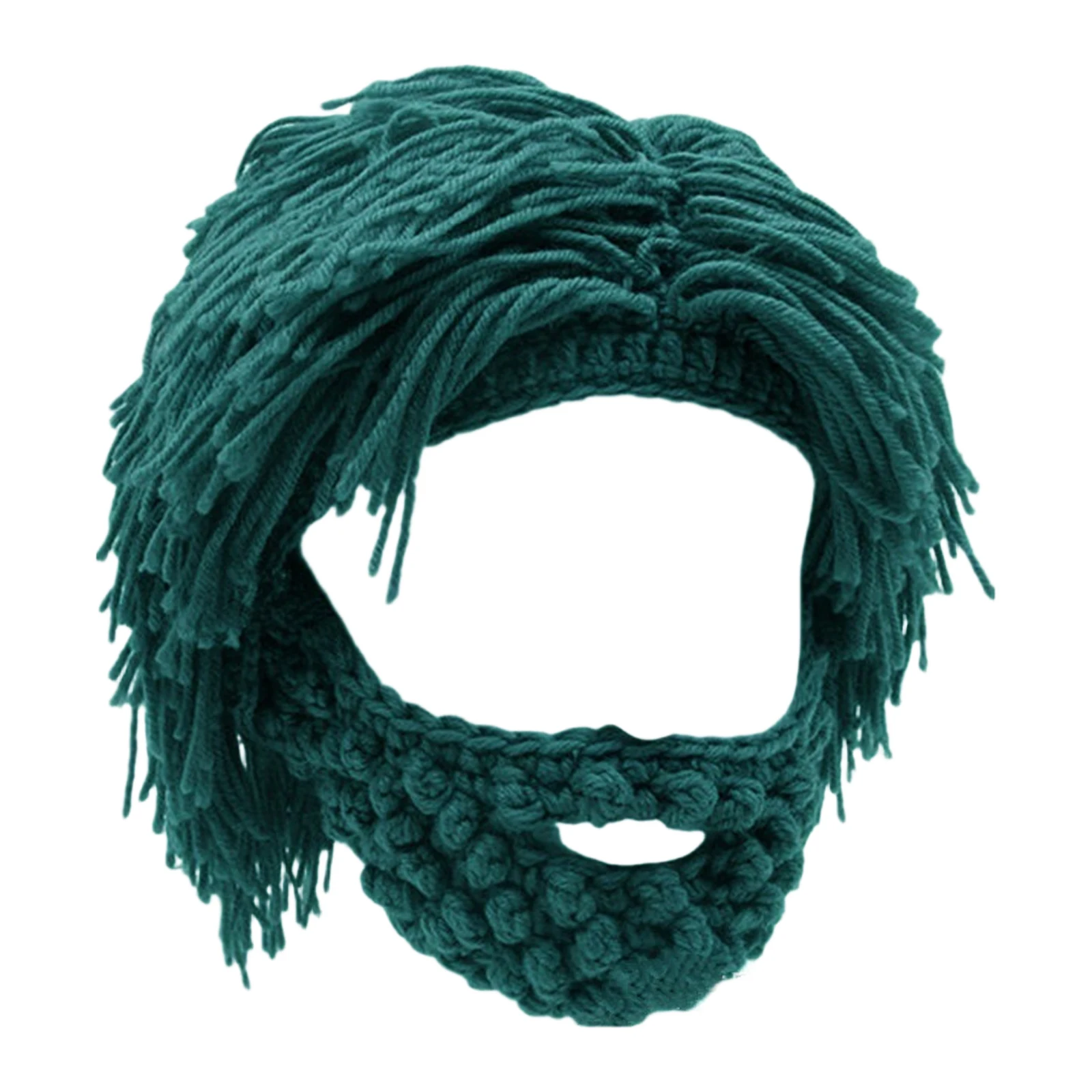 Gorro de punto divertido con barba gris, estilo hombre de las cavernas o sin techo, ideal para cosplay, fiestas y el invierno.