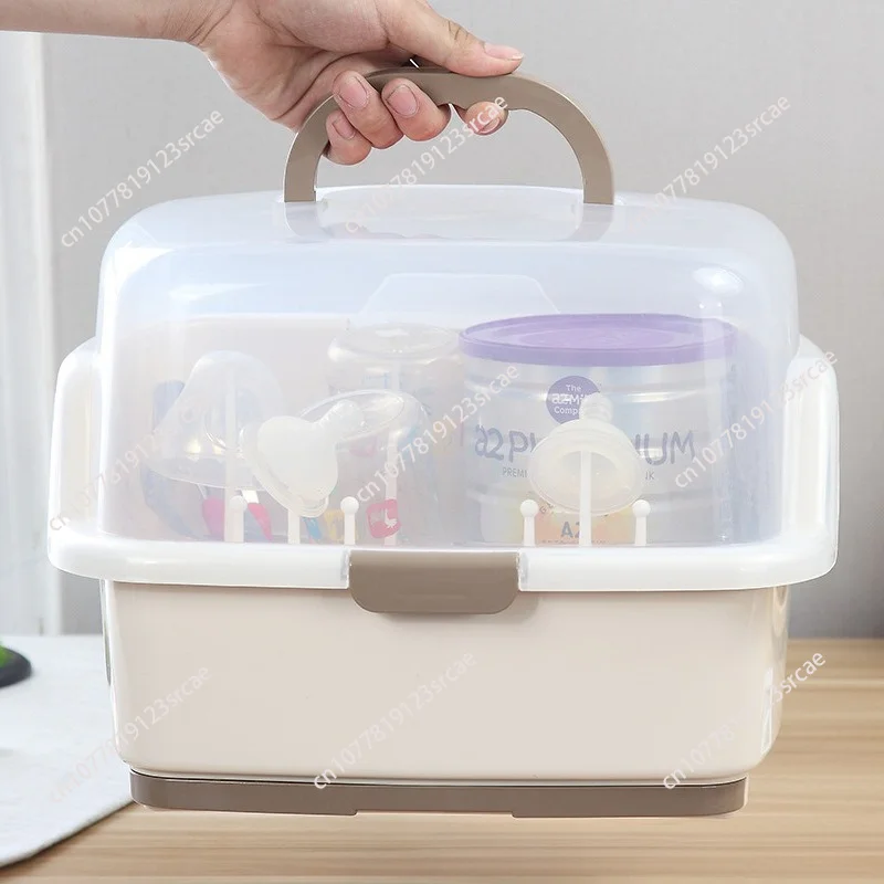 Portable Bottle Dry Rack Baby Bottle Drain Cleaning Dryer Drainer Storage BPA FREE Baby Pacifier Feeding Cup Holder Box