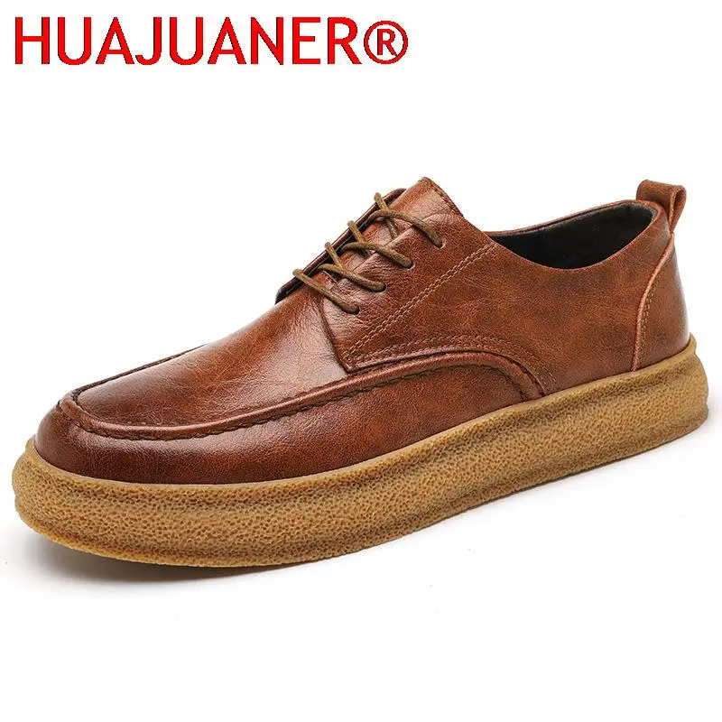 

Men's Casual Shoes Lace Up Leather Men's Oxfords Outdoor Men Driving Shoes Non-slip Men's White Sneakers Zapatillas Hombre