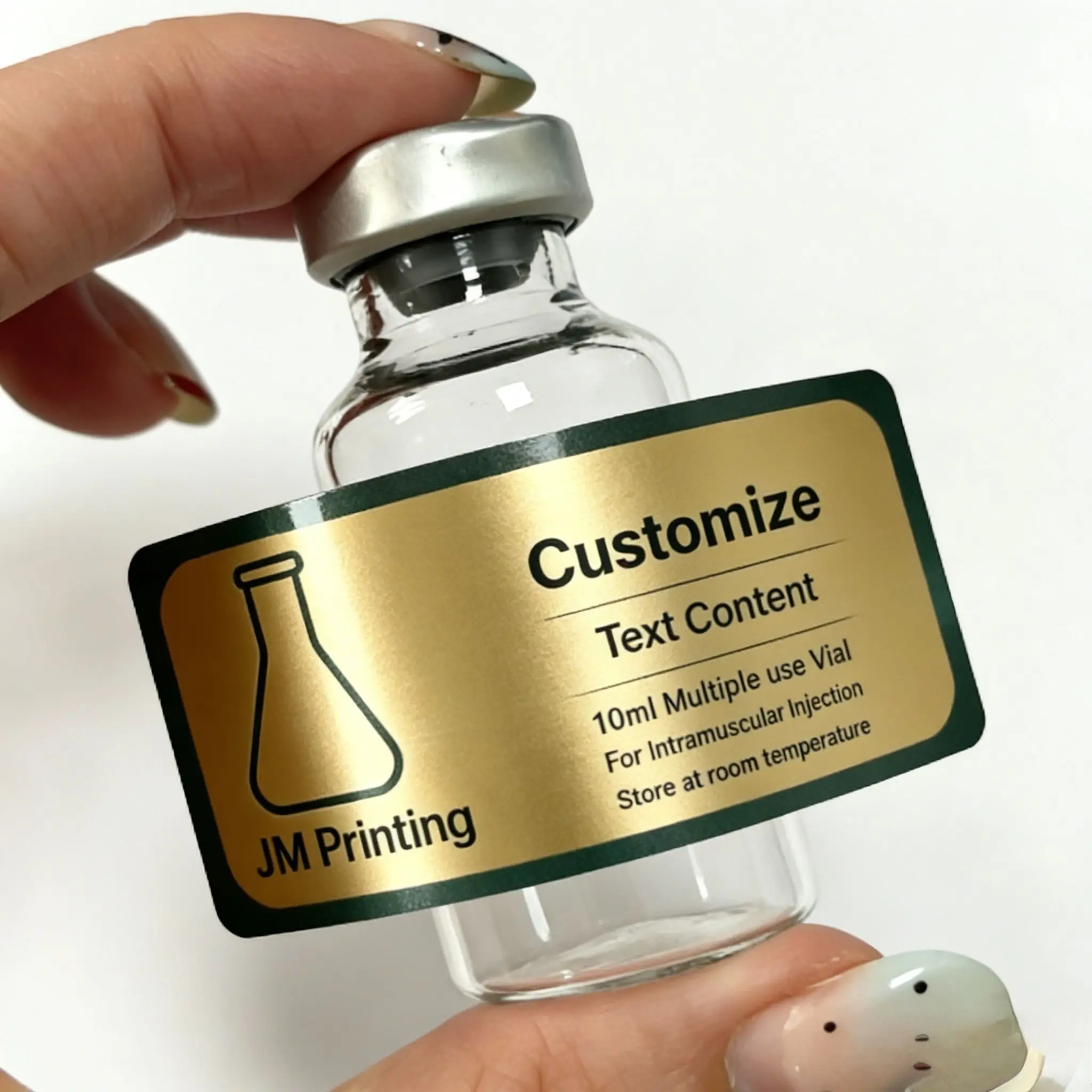 Weather Resistant Outdoor Vinyl Self Adhesive Labels,Personalized Custom Logo Stickers for Peptide Liquid Bottles Various Sizes - Detail 1