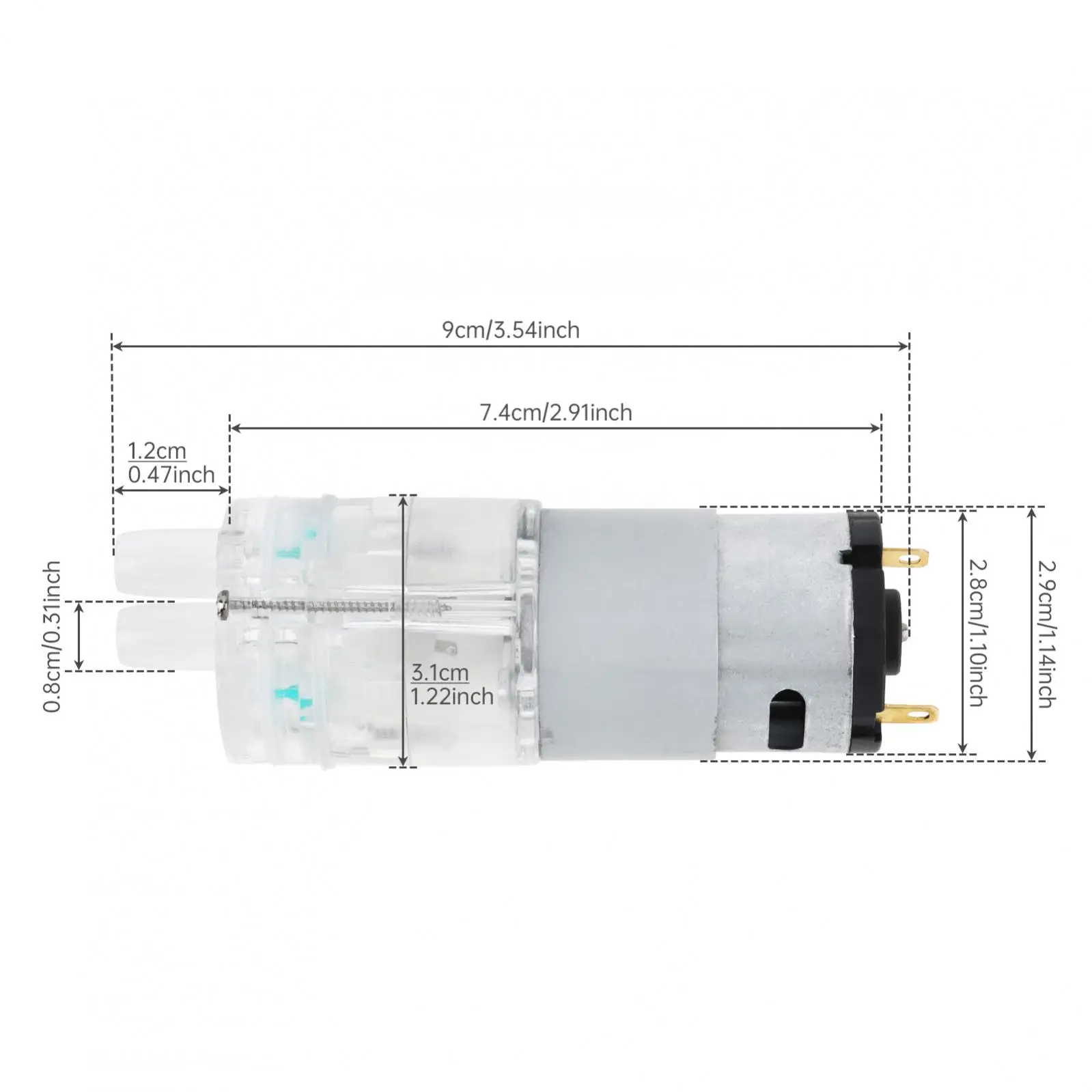 

R385 Mini Water Pump 6V-12V High Temperature Resistance Diaphragm Self Priming Pump 1.8L/Min for Tea Stove / Tea Machine
