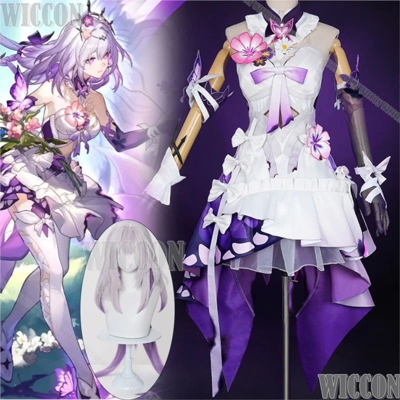 

Castorice Game Honkai: Star Rail Coaplay Purple Wig Prop Lolita Dress Girl Women Full Set Suit Halloween Comic Con Customized