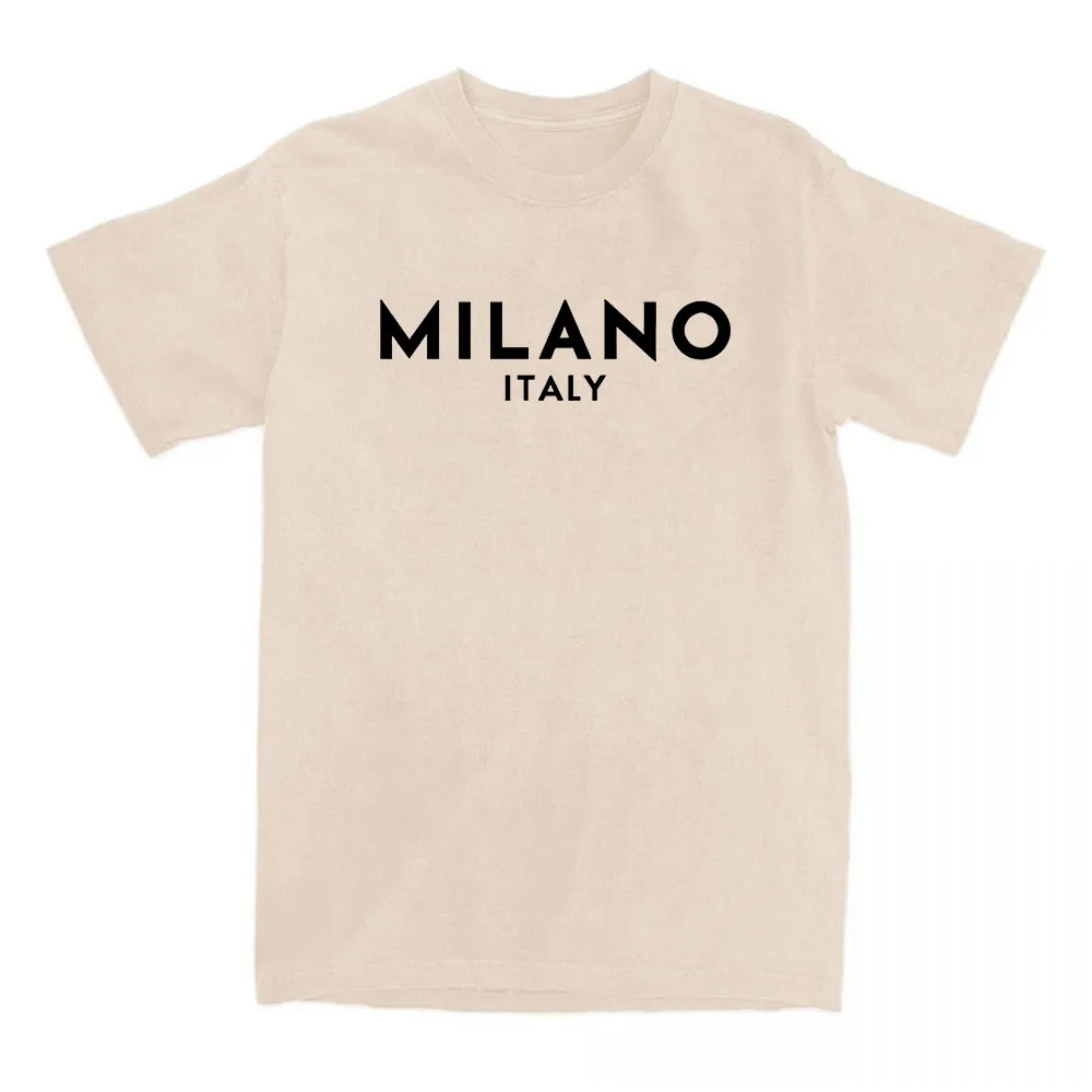 Italy Milano Fashion City Tshirts Cotton High Quality Soft Tee-shirt Short Sleeve Summer Unisex T-shirt Aesthetic Graphic Tees