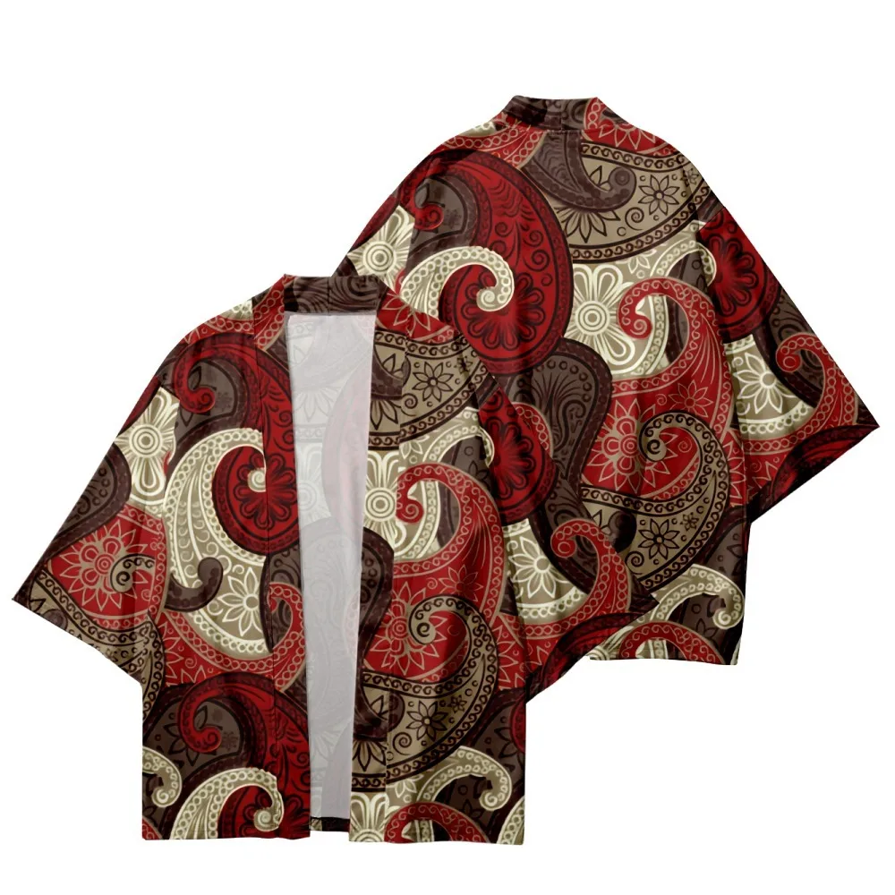 

Plus Size Fashion Tentacles Print Beach Japanese Cosplay Kimono Cardigan Men Shirt Yukata Haori Women Traditional Asian Clothing