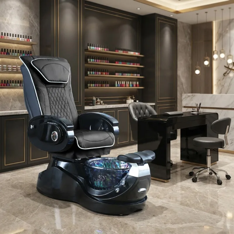 Wholesale Cheap Modern Luxury Beauty Nail Salon Furniture Pipeless Whirlpool Discharge Pump Foot Spa Massage Pedicure Chair