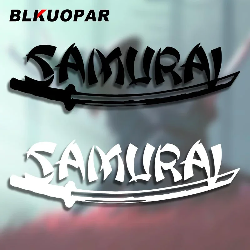 BLKUOPAR Lettering with The Samurai Word And Knife Car Stickers Scratch-Proof Graphics Decal Laptop Bumper Windows Car Goods