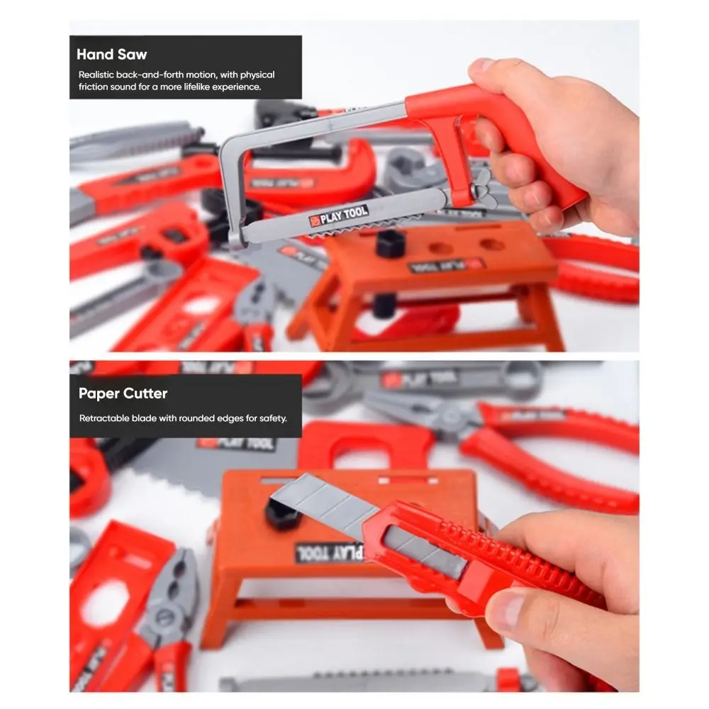 38/39/41/42/55 pièces boîte à outils rouge ensemble semblant jouer Cosplay éducation précoce outils de réparation jouet en plastique Parents-unisexe interactif