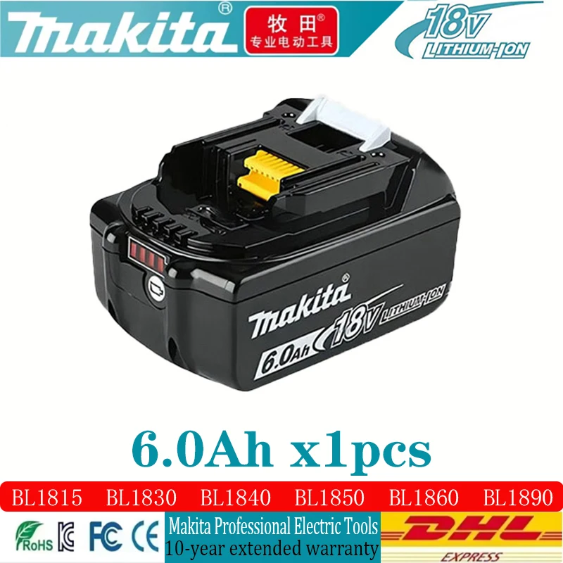 

Original 18V makita 3Ah/5Ah/6Ah 18650 lithium Battery Replacement BL1830B BL1850B BL1850 BL1840 BL1860 BL1815 Tool battery