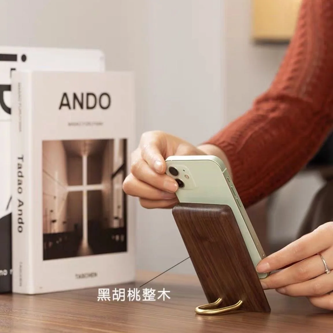 

Все деревянные кронштейны из цельного дерева, настольный деревянный телефон, ленивый портативный универсальный базовый простой планшет, креативный массив дерева