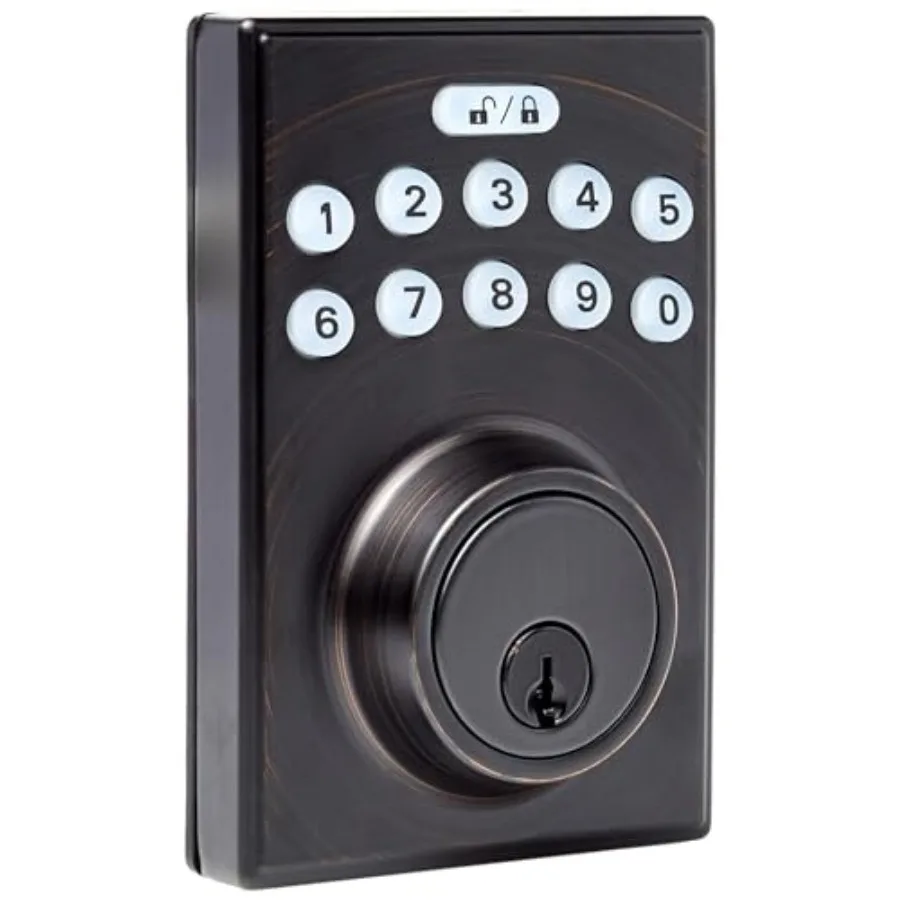 

Electronic Keypad Deadbolt Door Lock with Touch-Control Keyless Entry, Auto Lock, Create Codes for Guests, Contemporary,,1-Pack