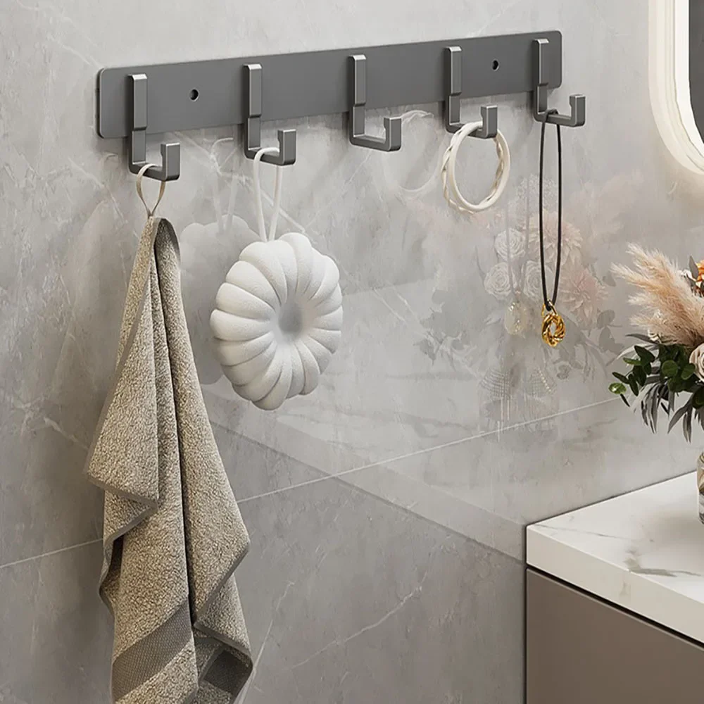 Household Black Hook Hanging Clothes Hanger Hanging Clothes Towel Hanger Bathroom Robe Hanging Heavy Kitchen Accessories