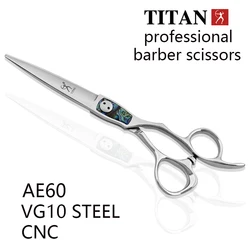 TITAN professional barber scissors cutting thinning hair cut tool hairdressing shear 6inch vg10 steel cnc