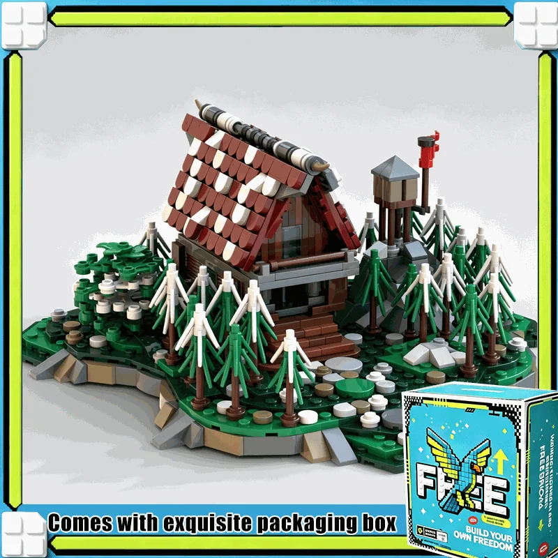 786PCS Viking Longhouse Forest Cabin Nordic Village MOC Model Custom Puzzle Architecture DIY Display Building Blocks Toy