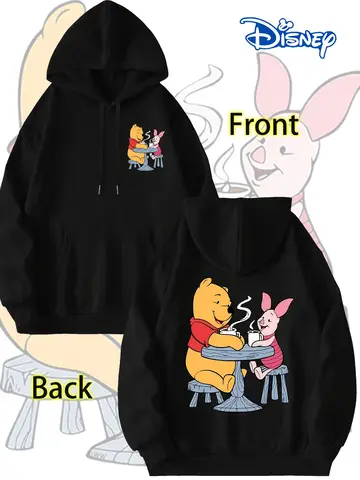 Disney Winnie The Pooh Printed Men's Hoodies, Round Neck Sweatshirts and Four Seasons Casual Clothes for Men and Women Couples.