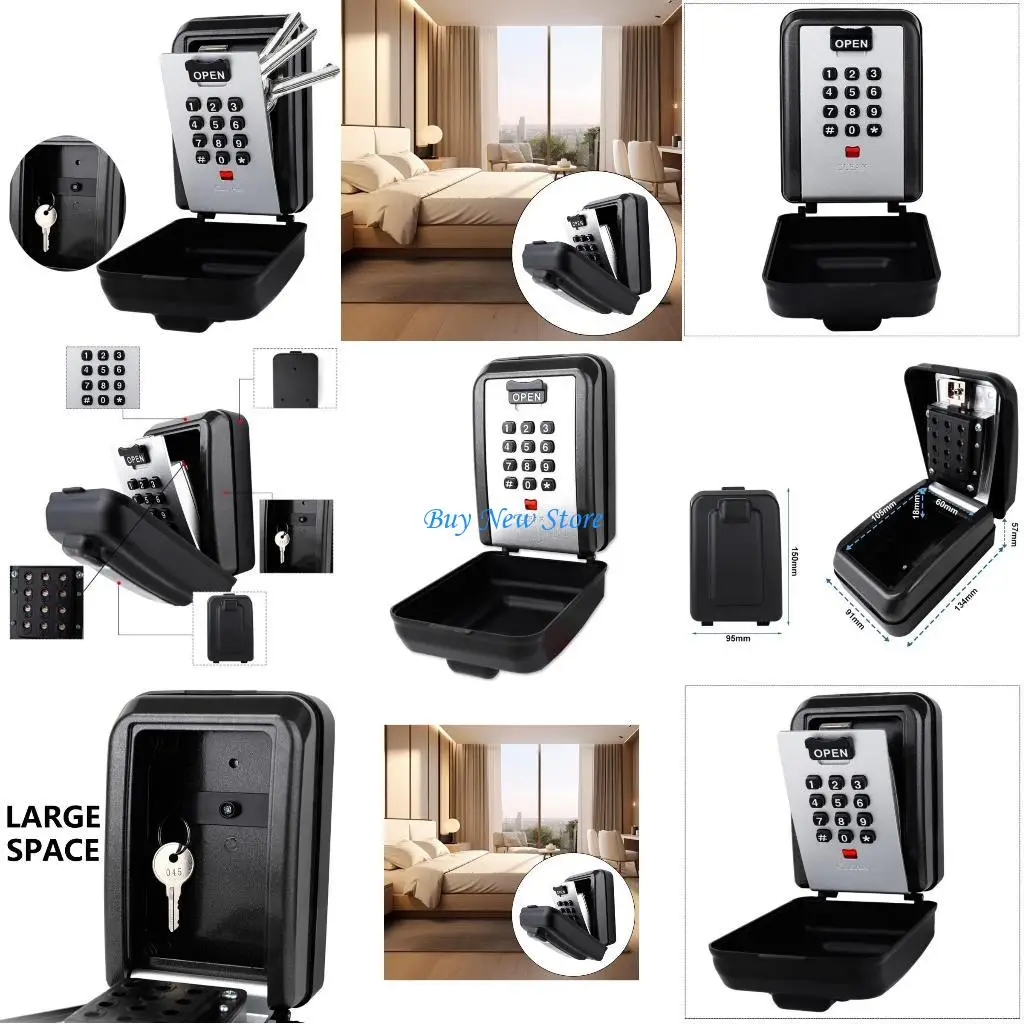 20ce 12 dígitos combinação caixa bloqueio chaves caixa armazenamento para garagem chave caixa bloqueio ao ar livre