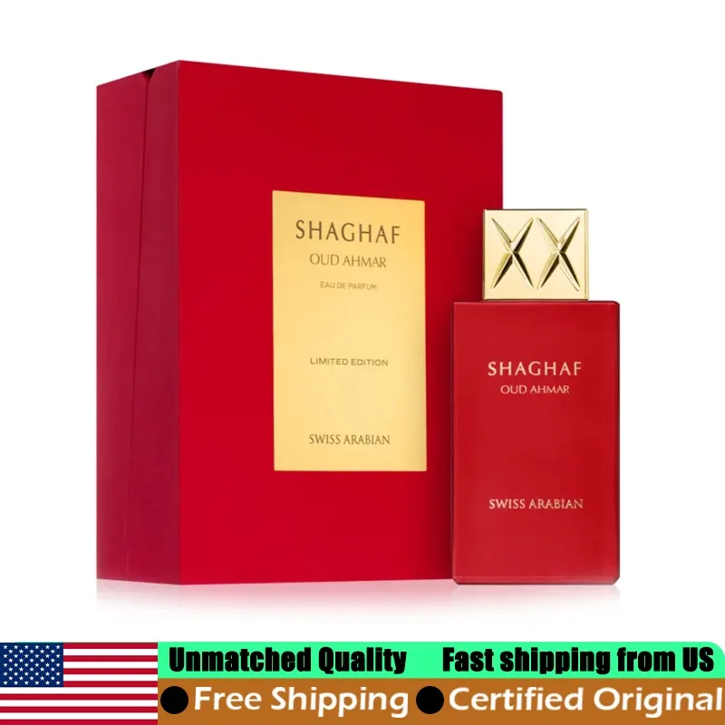

Swiss Arabian Shaghaf Oud Ahmar Eau de Parfum Spray 2.5 Oz/75 ML Luxurious Lasting Woody Oriental Pheromones Perfume for Unisex