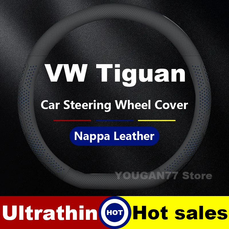 

Car Leather Steering Wheel Cover For Volkswagen Tiguan T-Roc R 2021-2025 Latest style Auto Steering Wheel Interior Accessories