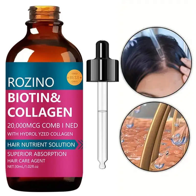 Serum Kolagen Biotin Memperkuat Minyak Rambut, Mengurangi Rambut Rontok, Minyak Esensial Bergizi Untuk Perawatan Rambut Sehat