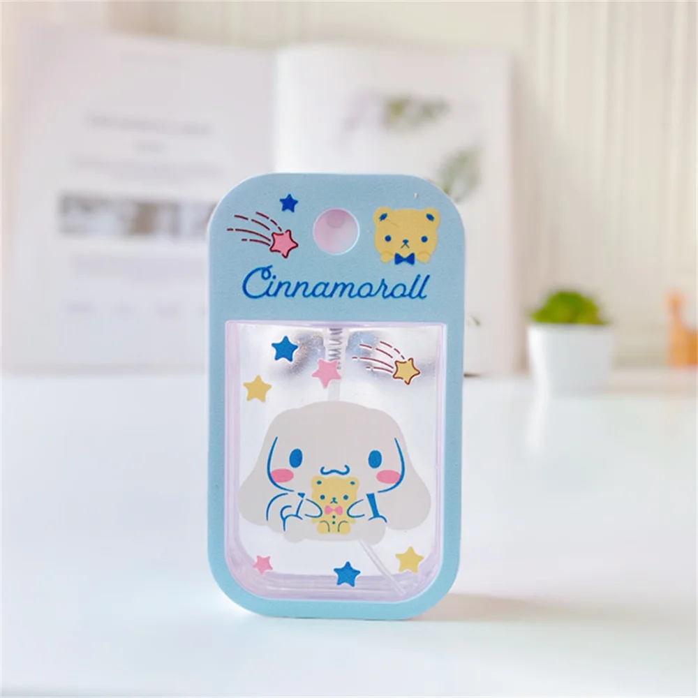 Botella pulverizadora portátil Sanrio de 50ml, Hello Kitty Melody, desinfectante de manos recargable, botellas de Alcohol, subembotellado de viaje, regalos para niños