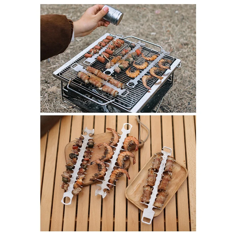 1 PCS Skewers For Grilling Fish Bone Shape Barbecue Skewers Reusable Skewers For Grilling B