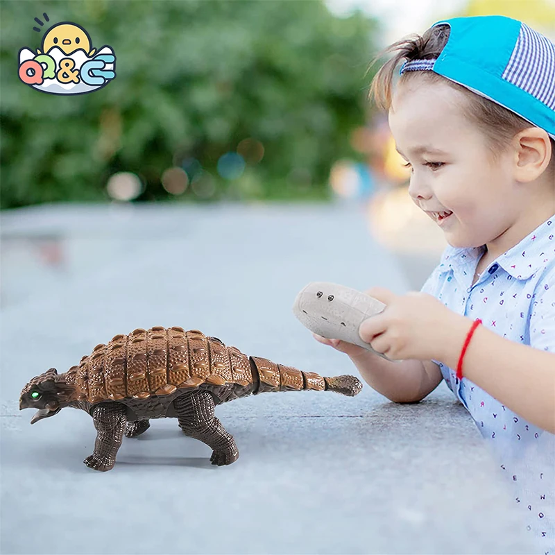 RC Dinosaur Ankylosaurus Simulation Remote Control Dino Realistic Walking With Light Sounds Creative Animal Toys for Kids Gifts