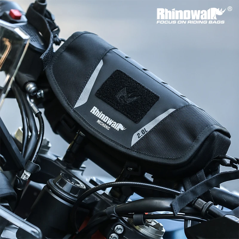 

Rhinowalk Motorcycle Handlebar Bag Universal 2L with Molle System Cycling Travel Shoulder Bag Storage Bag Motorcycle Accessories