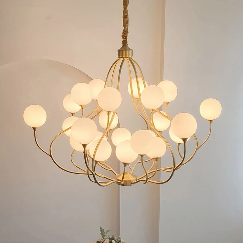 Nordic minimalist home decor lighting fixtures, including living room chandeliers, bedroom and dining room chandeliers, and indo