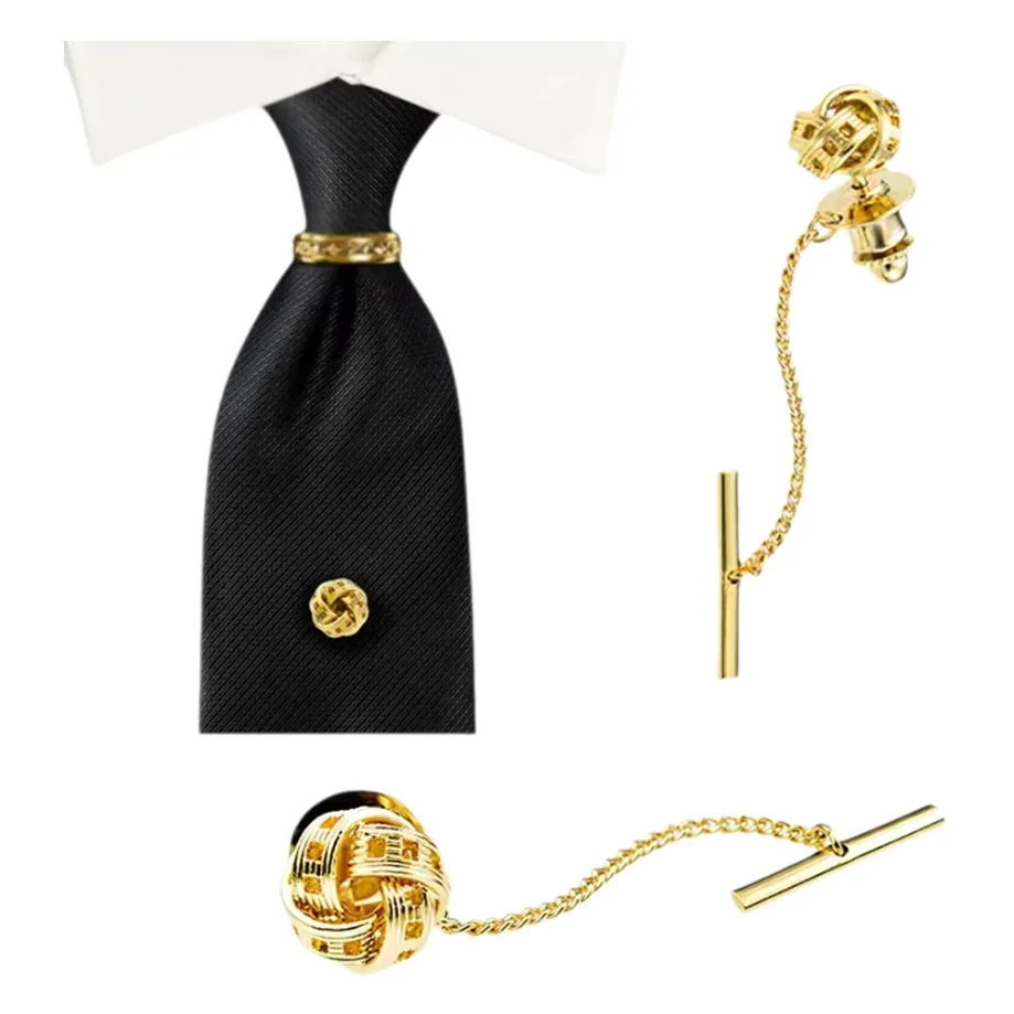 Mens Jewelry Shirts Tie Tack Collar Pin Copper Man Suit Shirt Tie Pins Collar Button Weaving Gift Brooch Business Accessories