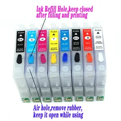 8Color T0540-T0549 Refillable Ink Cartridge with ARC Chip for Epson Stylus Photo R800 R1800 Printer