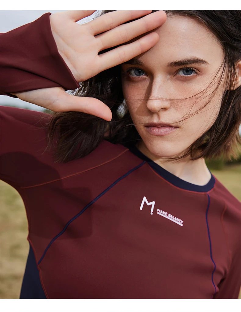 Top sportivo autunno/inverno da donna, semplice e versatile. Elastico, morbido, confortevole con fori per i pollici. Per la palestra e lo yoga. Stile 1651