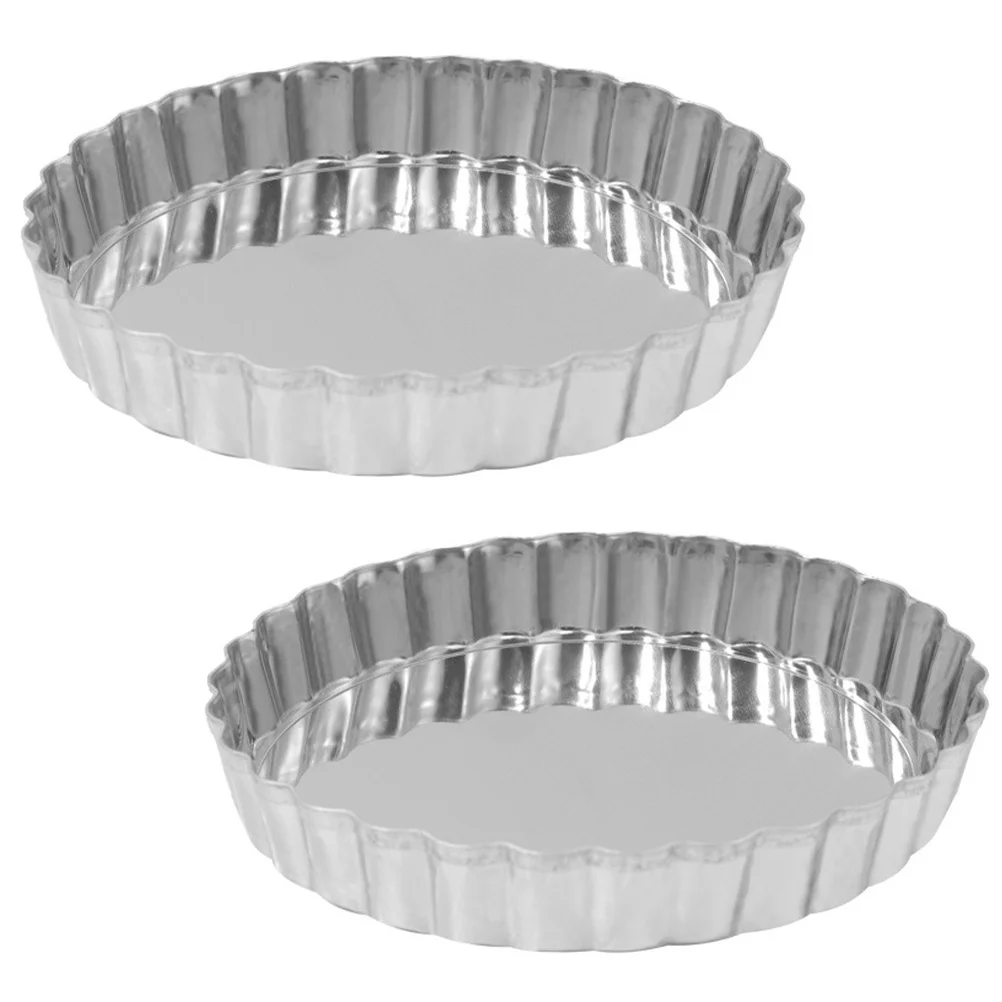 

2pcs Mold Kitchen Supplies Egg Practical Plate Tart Tray Cake Baking Pans Non-Stick Baking Pizza Pan Bread Pan