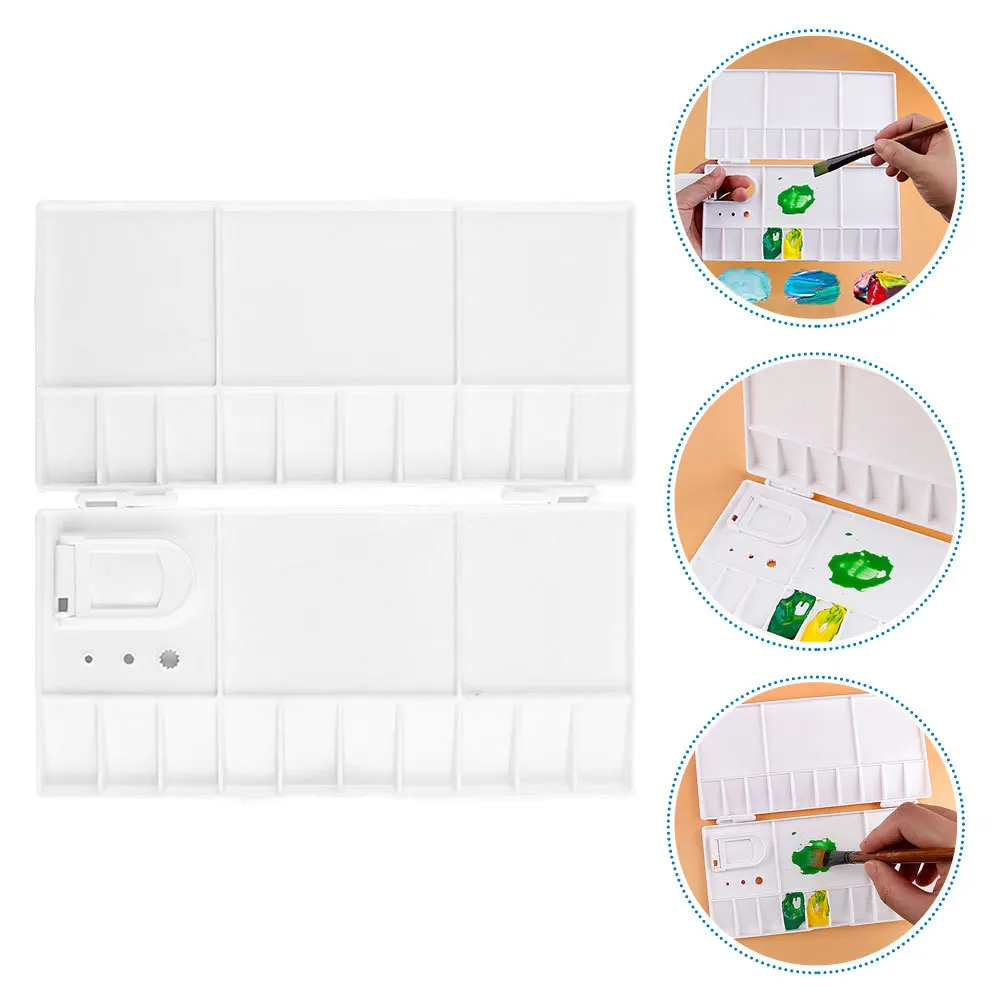 

2Pcs Watercolor Pigment Box Art Painting Color Mixing Tray Portable Plastic Paint Box for Artists Students DIY Travel Outdoor