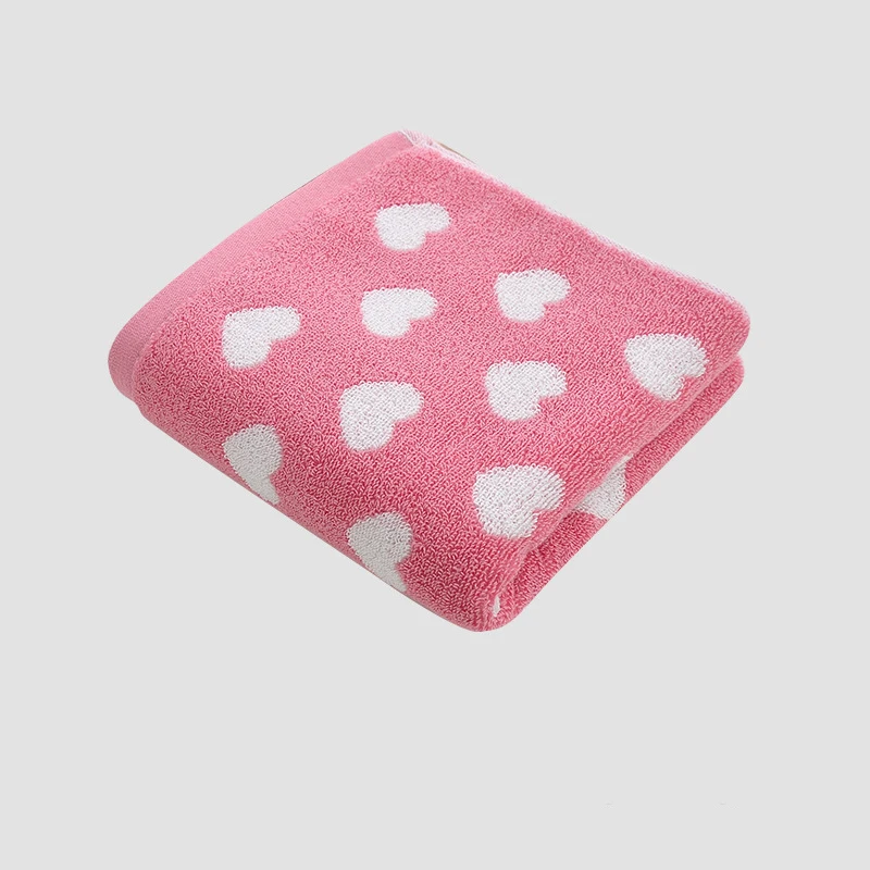 Retro Cotton Towel Dots Stars Striped Heart Pattern Soft Face Towel Super Absorbent Thick Hand Towels for Bathroom Kids Adults