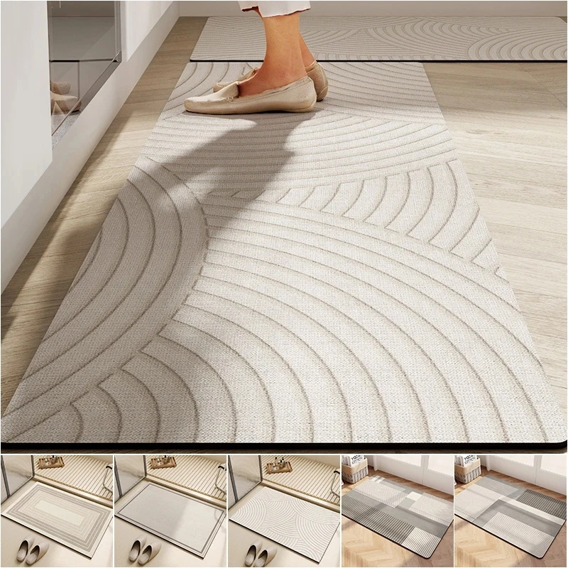 Minimalist Style Kitchen Bathroom Drain Mat Bathrooms Floor Anti Slip Pad Living Room Absorbent Footmat Bedroom Entrance Doormat