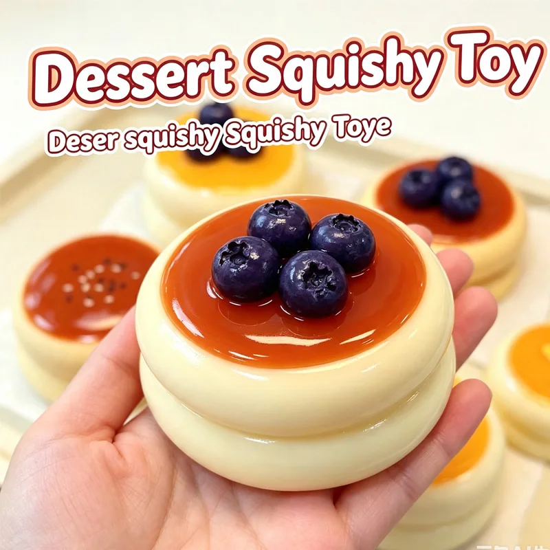 Taba Squishy Cream Blaster Cake Strawberry Blueberry Soufflé Sensory Fidget Toys Anxiety Relaxation Slow Rebound Squeeze Gifts