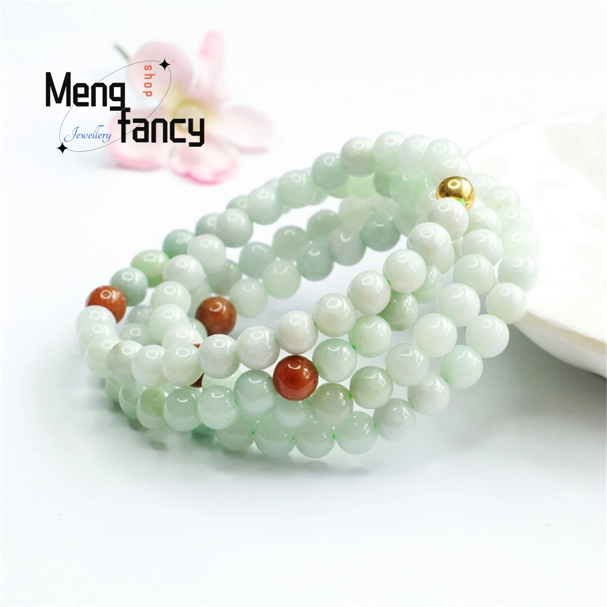 

Natural Jadeite Multi Treasure Color 108 Buddhist Beads Necklace Bracelet Simple Generous Personality Charm Fashion Fine Jewelry