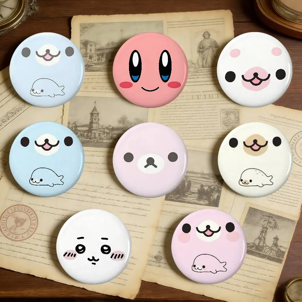 Badges Mignons Kawaii Badges Peripheral Lapel Pins Tinplate Round Brooch For Shoulder Bag Accessories Souvenir Gifts