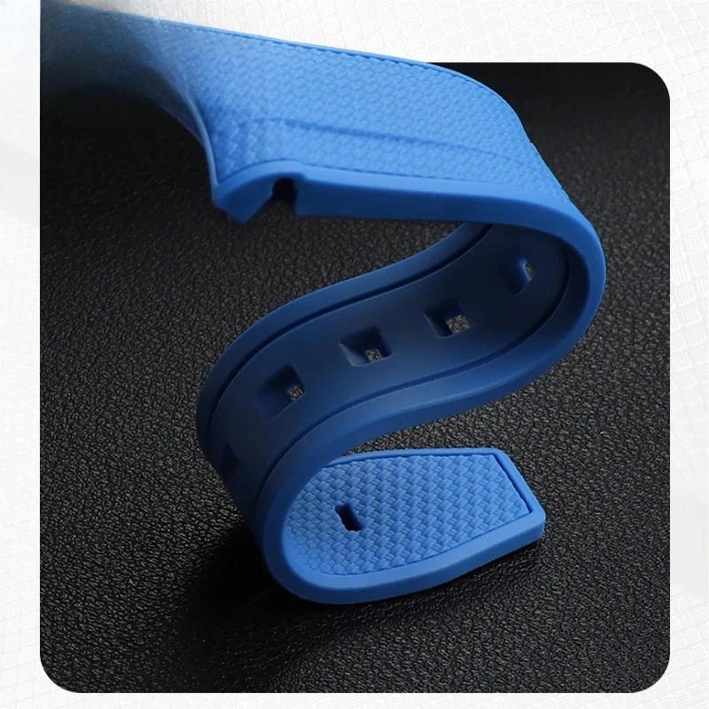 rubber Watchband For rolex Joint MoonSwatch Constellation Waterproof Sports 20mm Watch Strap Curved End Band image 5